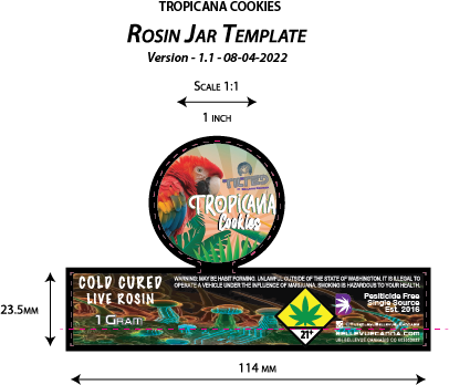 Tropican Cookies Cold-Cured Rosin Jar Label V1.1